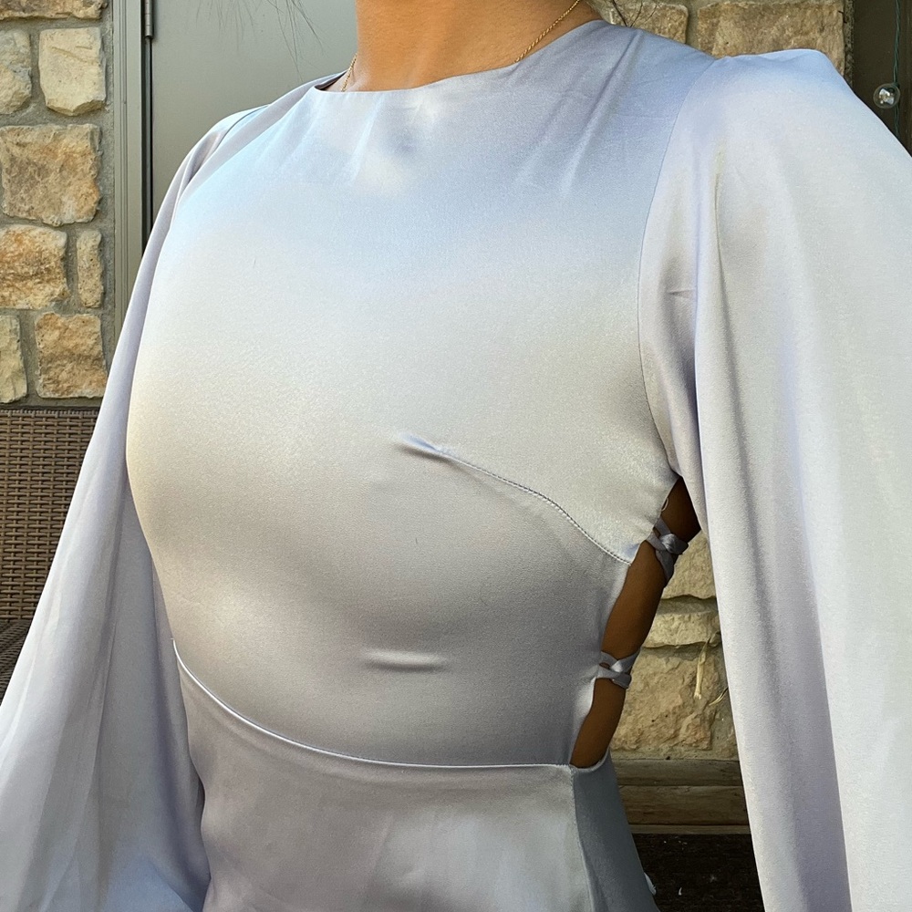 SOLD Lilac Lantern Sleeve Mini Dress